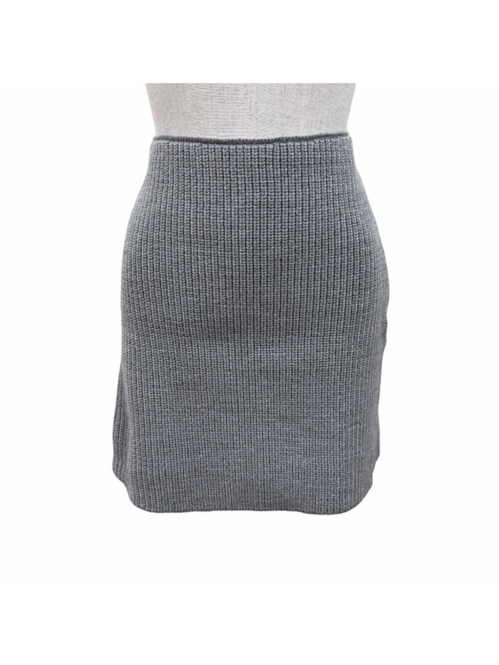 Louis Vuitton Wool LV Circle Logo Knit Mini Skirt Gray XS